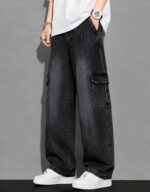 Unisex Relaxed-Fit Cargo Jeans – Streetwear Denim, Machine Washable, Available in 4 Colors - Image 5