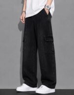Men's Baggy Cargo Denim Jeans | Jet Black
