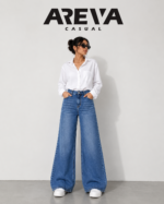High-Waisted Wide-Leg Denim Jeans