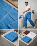 Azure Blue Utility Cargo Pants - Image 2