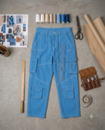Azure Blue Utility Cargo Pants - Image 4